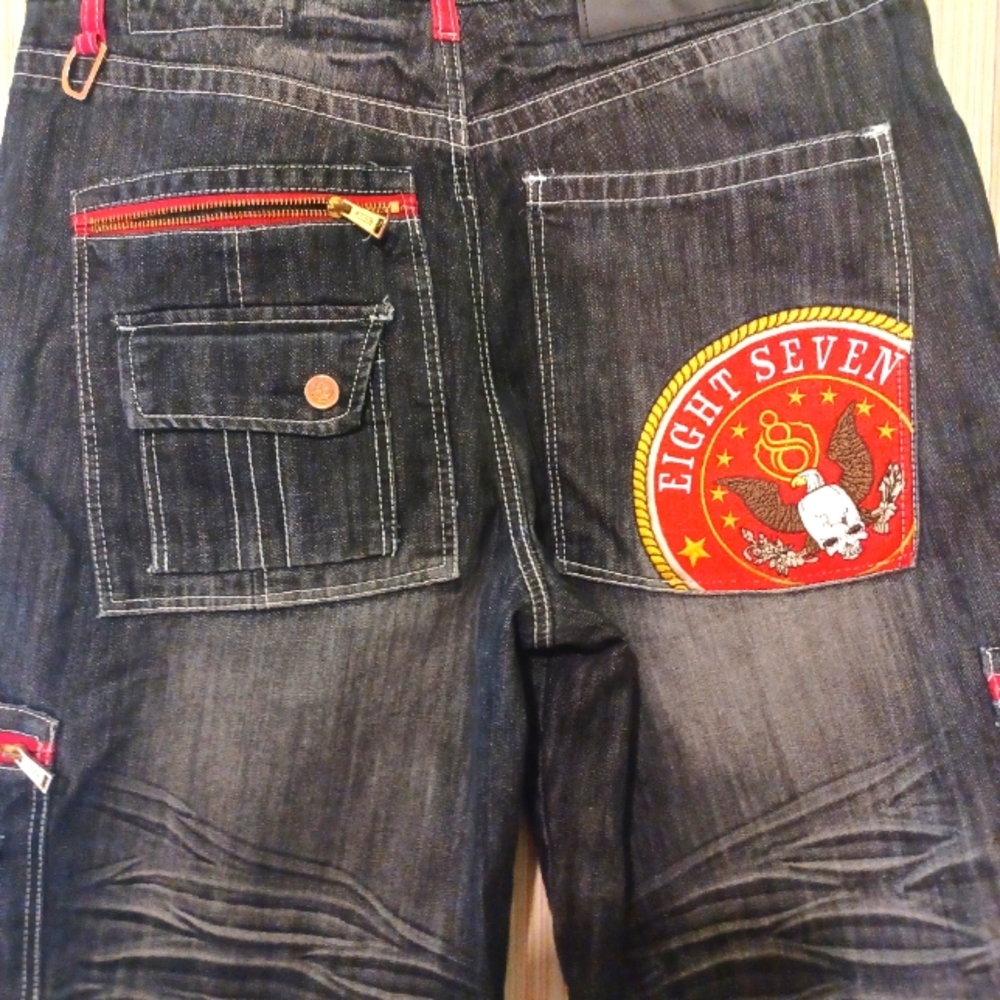 8732 black blue jean shorts waste 36 15 inseam 100% cotton